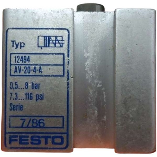 marca: FESTO <br/>modelo: AV204A 12494 20X4 <br/>estado: seminovo