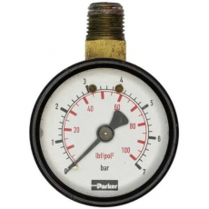 Manômetro PARKER 100lbf/pol2 7bar usado Manômetro PARKER 100lbf/pol2 7bar usado