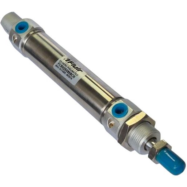 diâmetro 25mm, curso 85mm, conexão rosca G1/8, dupla ação, êmbolo magnético, mini ISO, fluido ar comprimido filtrado