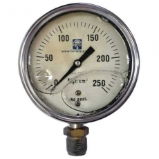 Manômetro BIMETAL 250kgf/cm2 com glicerina seminovo Manômetro BIMETAL 250kgf/cm2 com glicerina seminovo