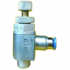 Válvula reguladora de fluxo unidirecional GRLA-1/8-QS-4 Válvula reguladora de fluxo unidirecional GRLA-1/8-QS-4