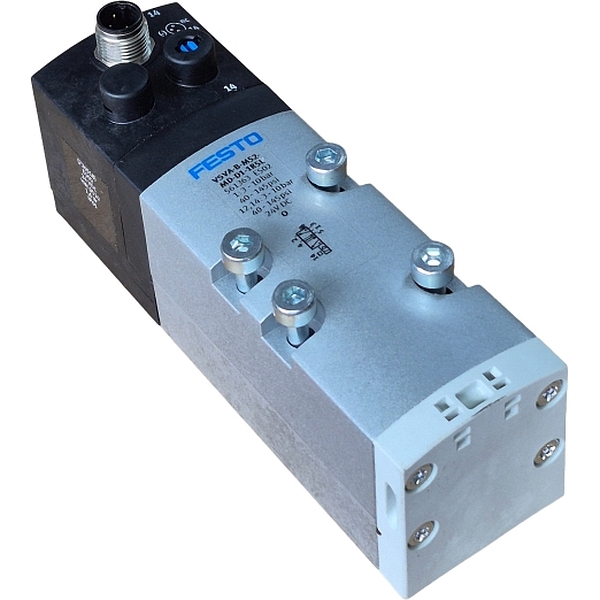 5/2 vias, monoestável, montagem manifold, conexão elétrica com conector central DIN, ISO 15407-1