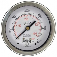 Manômetro WINTERS PFQ915ZRR1R11 400bar 6000psi com STABILIZR Manômetro WINTERS PFQ915ZRR1R11 400bar 6000psi com STABILIZR
