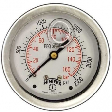Manômetro WINTERS PFQ910R1R11S1 160bar 2300psi com glicerina Manômetro WINTERS PFQ910R1R11S1 160bar 2300psi com glicerina