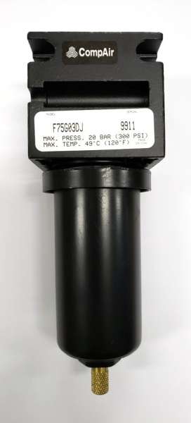 marca: COMPAIR <br/>modelo: F75G03DJ <br/>pressão máxima: 20BAR/300PSI <br/>temperatura máxima: 49C