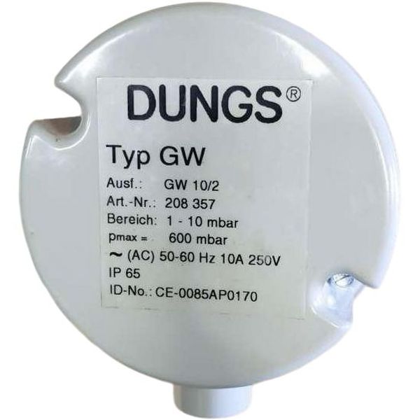 marca: DUNGS <br />
modelo: GW 10/2 208357 pmax=600mbar <br />
estado: novo
