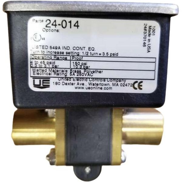 marca: UNITED ELECTRIC CONTROLS COMPANY <br />
modelo: 24014 4-45psi 0.3-3.1bar <br />
estado: novo