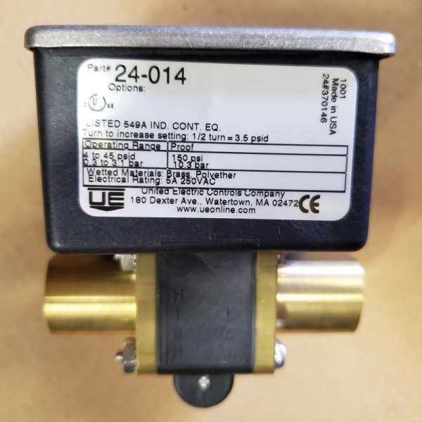 marca: UNITED ELECTRIC CONTROLS COMPANY <br/>modelo: 24014 4-45psi 0.3-3.1bar <br/>estado: novo