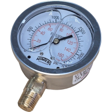 Manômetro PFQ810R1R11S1 160bar 2300psi com glicerina - WINTERS Manômetro PFQ810R1R11S1 160bar 2300psi com glicerina - WINTERS